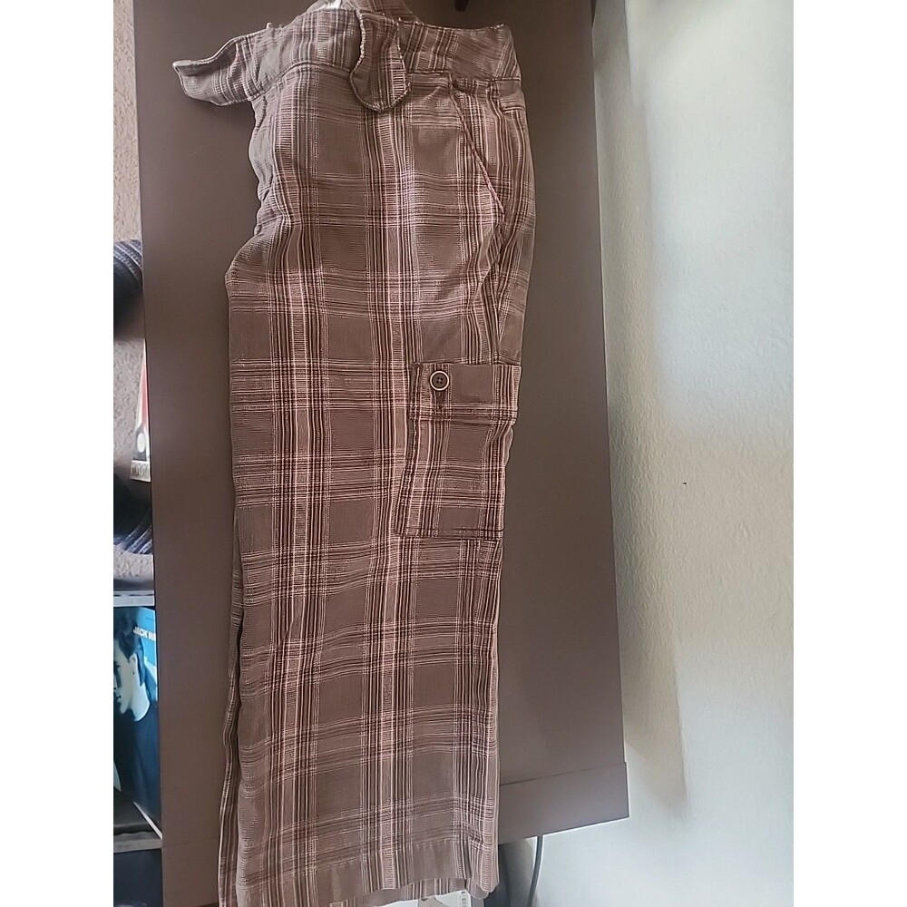 Tommy Jeans Women's Brown Pink Capri Pants Size 11 Vintage Y2K Cropped Trousers - Picture 1 of 5
